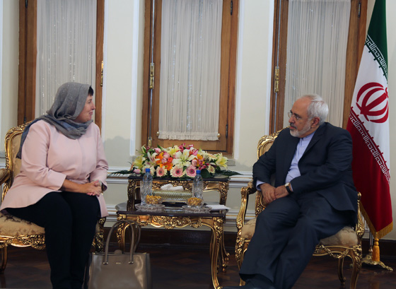  The new Ambassador of the Netherlands presents her credential to Zarif